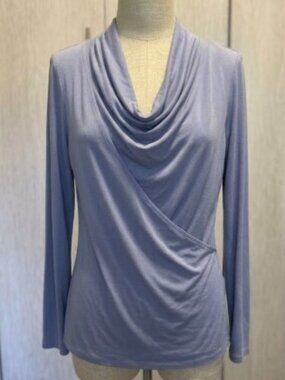 Banana Republic Long-Sleeve Cowl Neck Top in Periwinkle Blue, Size Medium